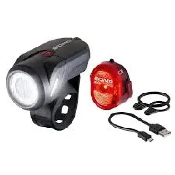 Ver más sobre Accesorios LUZ DELANTERA AURA 35 + TRASERA NUGGET II SIGMA, Argentina