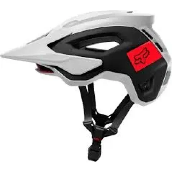 Ver más sobre Protecciones Casco Fox Speedframe Pro Blocked Blanco con Negro (logo rojo), Argentina